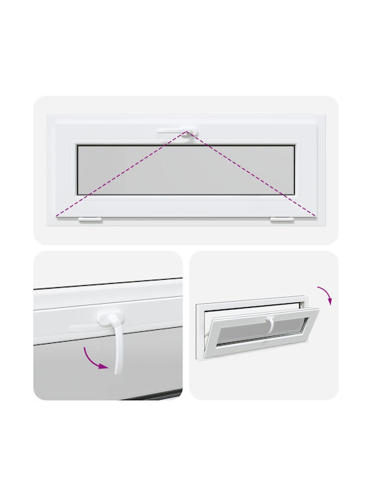 vidaXL Ανοιγόμενο Παράθυρο PVC Π100xΥ40cm