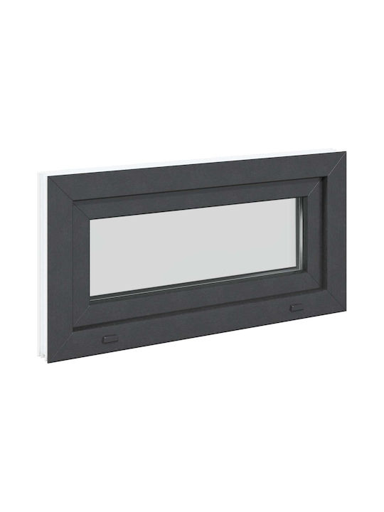 vidaXL Hinged PVC Window W80xH40cm