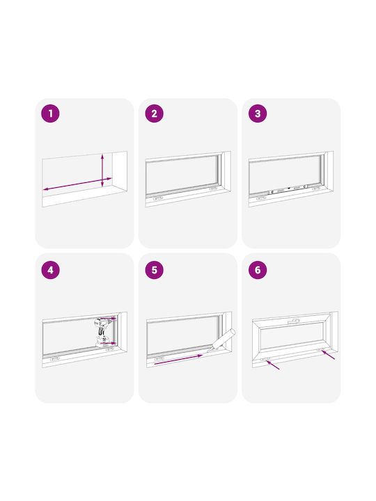 vidaXL Hinged PVC Window W80xH40cm