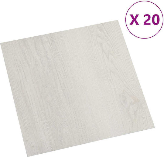 vidaXL Set Plastic Floor PVC With 20 Tiles L30.5xW30.5cm Beige