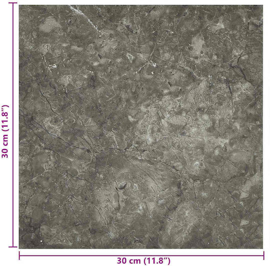 vidaXL Set Plastic Floor PVC With 20 Tiles L30.5xW30.5cm Black