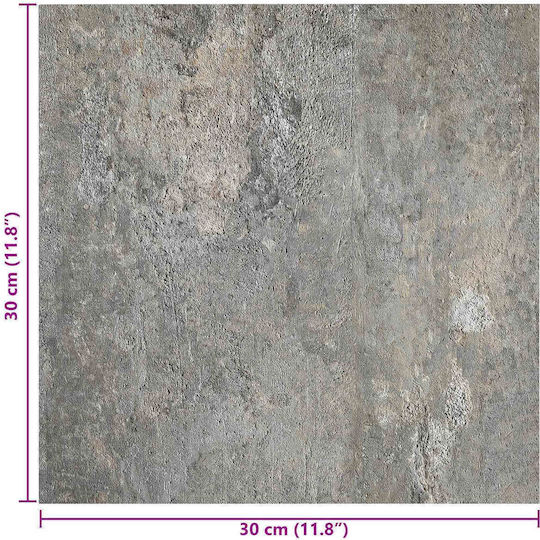 vidaXL Set Plastic Floor PVC with 20 Tiles L30.5xW30.5cm Gray