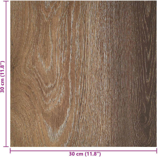 vidaXL Set Plastic Floor PVC With 20 Tiles L30.5xW30.5cm Brown