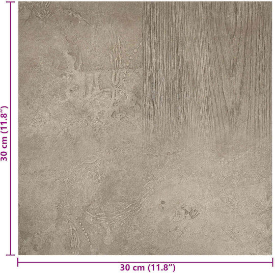 vidaXL Set Plastic Floor PVC with 20 Tiles L30.5xW30.5cm Gray