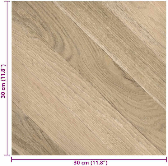 vidaXL Set Plastic Floor PVC with 20 Tiles L30.5xW30.5cm Brown