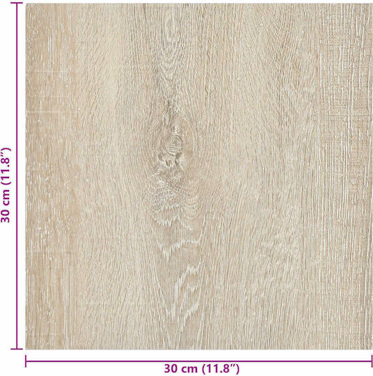 vidaXL Set Plastic Floor PVC With 20 Tiles L30.5xW30.5cm Brown
