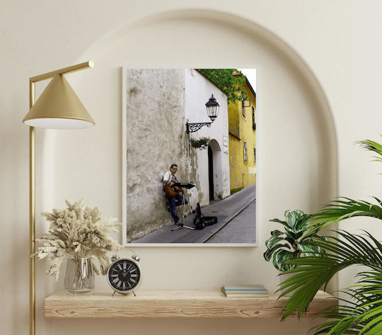 Πίνακας Street Musician In A Quaint Alley Μουσικός Του Δρόμου Ένα Γραφικό Σοκάκι 100x150