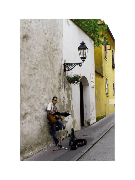 Gemälde Street Musician In A Quaint Alley Musikant Im Charmanten Gasse 100x150