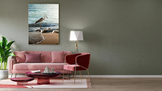 iLovePrints Gemälde Heron By Sea Eider Ente Neben Dem Meer 70x100