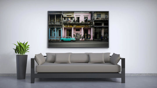 Painting Colorful Street Scene Classic Car Multicolored Street Scene Classic Car 65x40