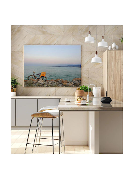 iLovePrints Gemälde Bicycle By Sea Ποδήλατο Dipa Sti Thalassa 100x70