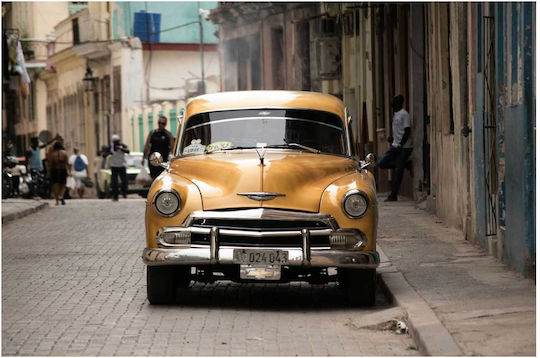 Painting Classic Car On A Vintage Street Classic Car Vintage Street 90x60