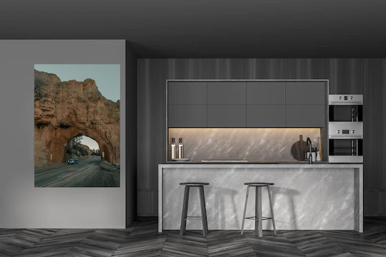 Панел Car Through Rock Arch Автомобил Вътре В Каменна Арка 40x65