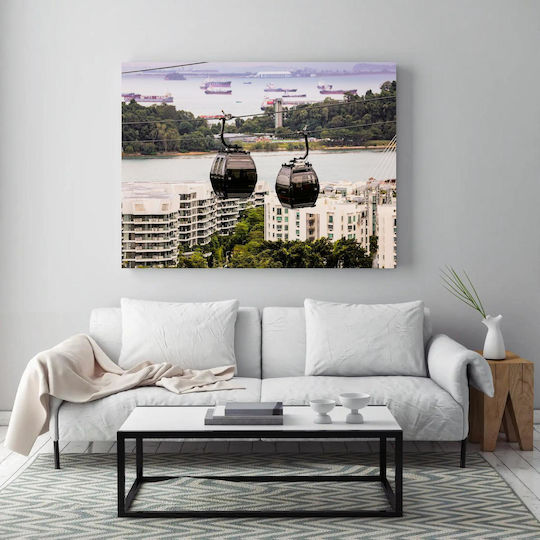 Πίνακας Cable Cars Overlooking City Sea Τελεφερίκ Θέα Στην Πόλη Τη Θάλασσα 65x40
