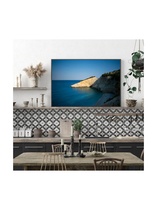 Painting Serene Coastal Cliff Blue Sea Tranquil Coastal Rock Blue Sea 150x100