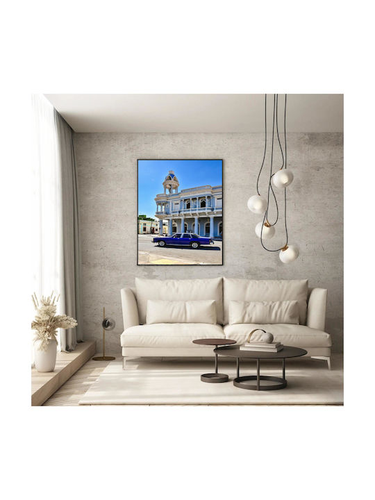 iLovePrints Classic Car In Front Historisches Gebäude Leinwand 50x80