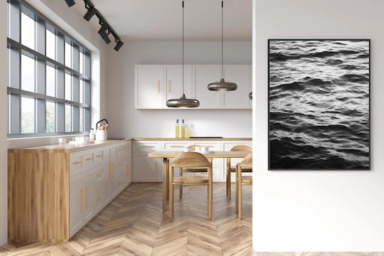 Πίνακας Waves In Black White Κύματα Ασπρόμαυρο 70x100