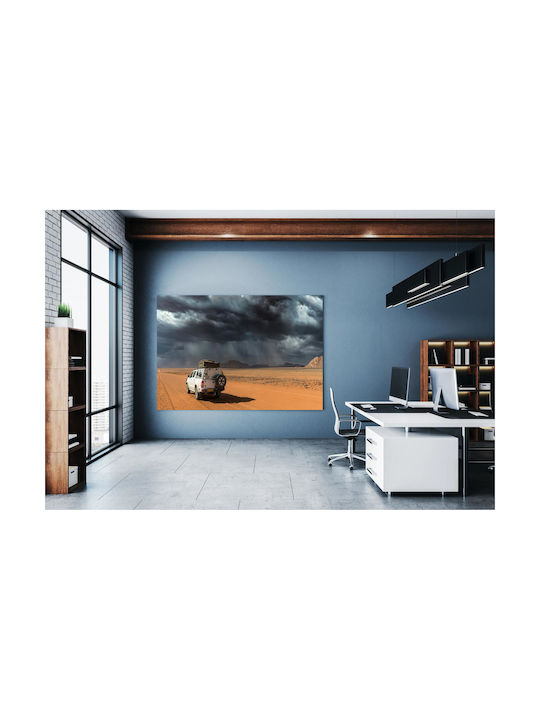 iLovePrints Gemälde Car In Desert Thunderstorm Auto In Der Wüste Sturm 80x50