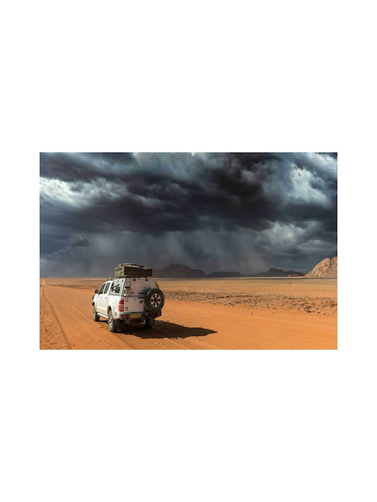 iLovePrints Gemälde Car In Desert Thunderstorm Auto In Der Wüste Sturm 80x50