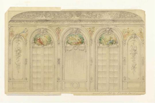 Πίνακας Drawing Elevation Window Wall Drawing Room House Herman Oelrichs New York J G Garton 100x70