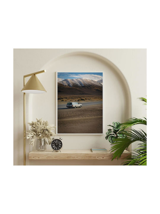 Панел Lonely Car In Mountainous Desert Монашко Автомобил В Планинската Пустиня 50x80
