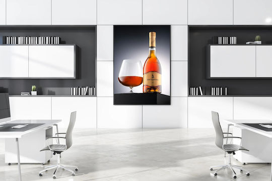 Gemälde Flasche Sarajishvili Brandy Glas 40x50