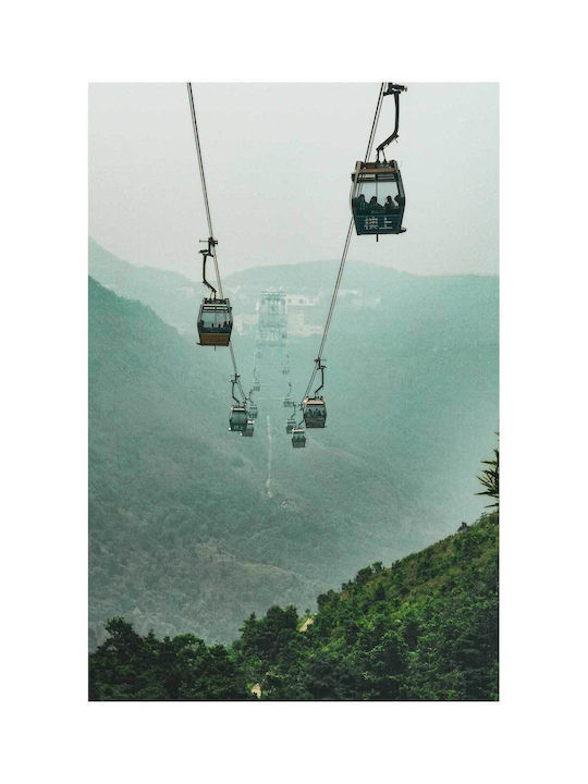Панел Cable Cars В Мъгливите Планини Телеферик В Мъгливите Планини 40x65