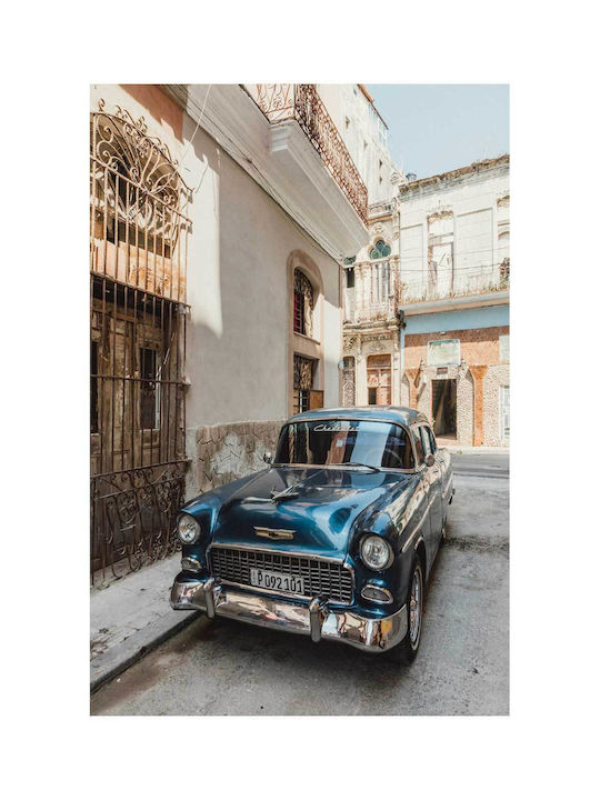 Painting Vintage Car On A Historic Street Vintage Car A Historic Street 50x80