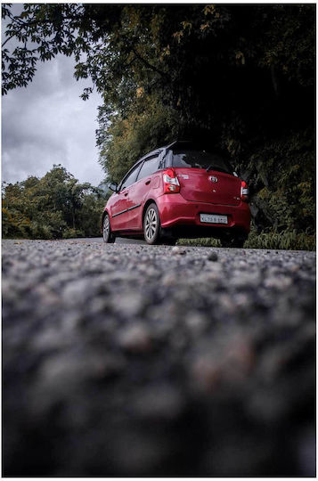 Панел Red Car On A Road Червено Автомобил Път 60x90