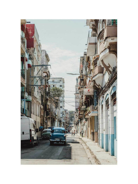 Πίνακας Vintage Street Classic Cars Vintage Street Κλασικά Αυτοκίνητα 40x65