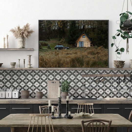 Панел Cabin In Woods Кола Кабина В Гората 90x60
