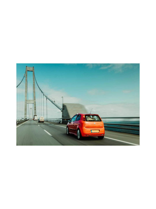 Painting Red Car On A Bridge Red Car A Bridge 80x50