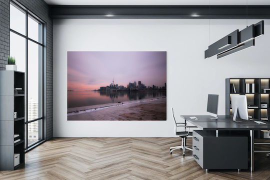 Πίνακας Sunset Over Cityscape Ηλιοβασίλεμα Πάνω Αστικό Τοπίο 150x100