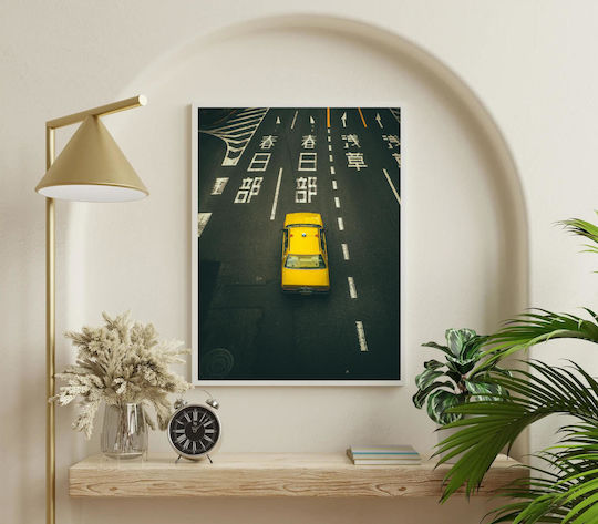 Painting Yellow Car On Urban Road Yellow Car On The Urban Road 40x65