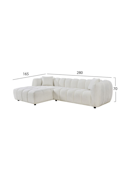 Lykke Ъглов Диван с Ляв Ъгъл Екрю 280x89x70см