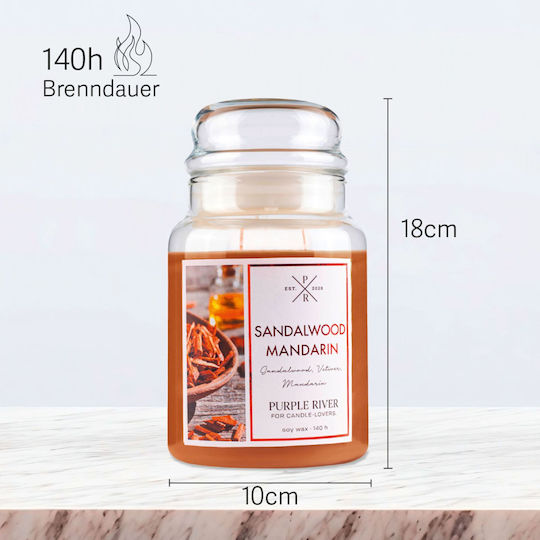 Relaxdays Aromatic Soy Candle in Jar with Orange Scent 18x10cm