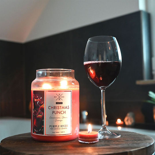 Relaxdays Soy Candle in Jar Purple 18x10cm