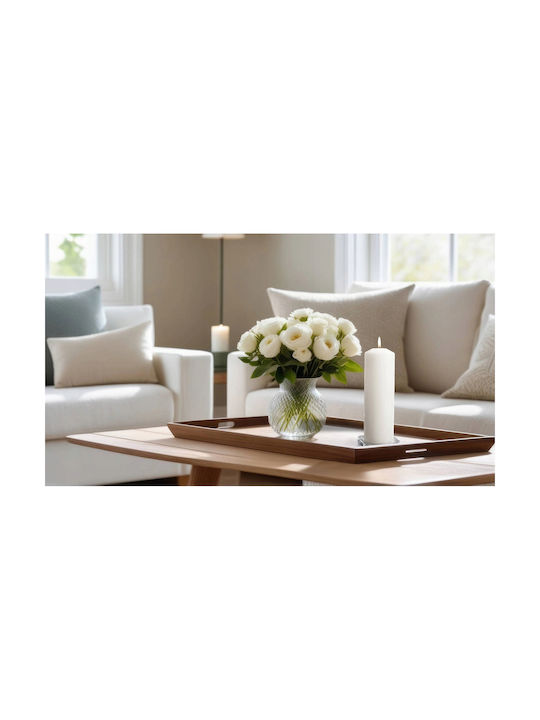 Aura Glass Decorative White Candle