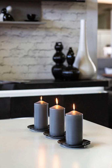 Aura Glass Διακοσμητικό Κερί Λευκό 12εκ.