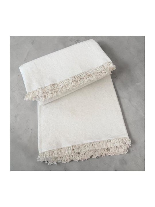 Linea Home Val Throw Ecru