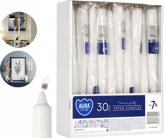 Aura Glass Dekorative Kerze Kegel Weiß