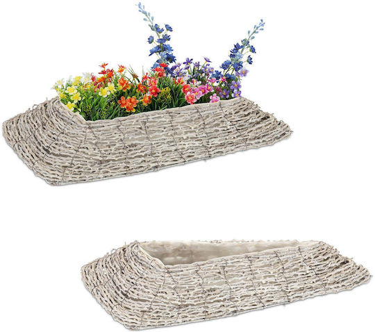 Relaxdays Set 2 Ghivece De Flori Albe Relaxdays Set 2 Ghivece De Flori Albe
