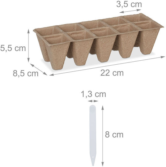 Relaxdays Brown Flower Pot 22x8.5x22cm