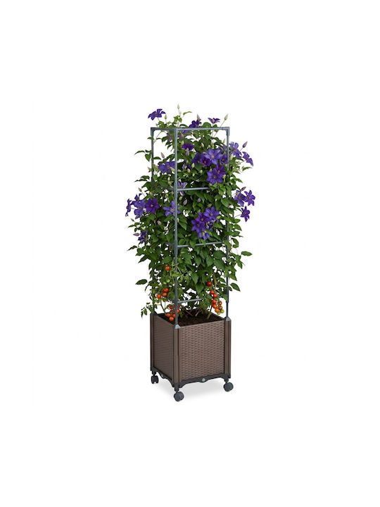 Relaxdays Ghiveci De Flori Din Plastic Gri 30x30x30cm