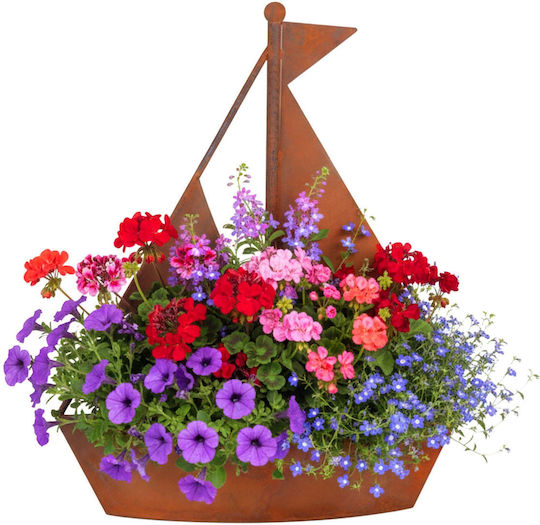 Relaxdays Metallischer Brauner Blumentopf 43x34,5x10cm