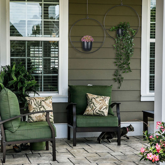 Relaxdays Set of 2 Black Flower Pots