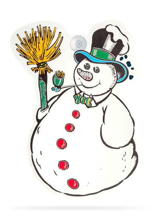 Christmas Window Decoration 30x29 Cm Snowman Design Suction Cup Ornament