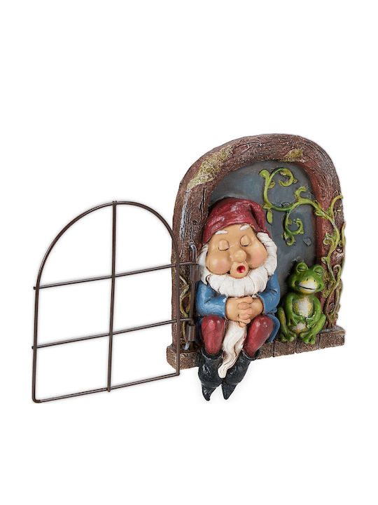 Relaxdays Pitic Adormit La Fereastră Albastru Maro Roșu 17x4.5x12 Cm