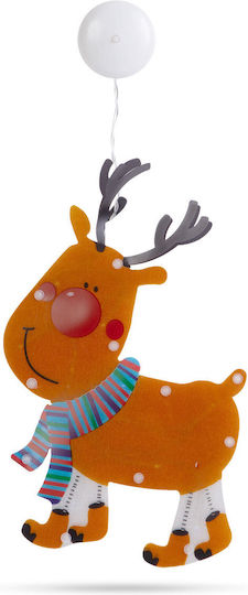 Led Pvc Window Decoration Reindeer 28x17 Cm 8 Warm White Leds 3 X Aaa Christmas Decoration