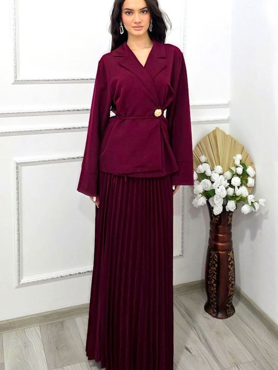 Set with Maxi Skirt Burgundy